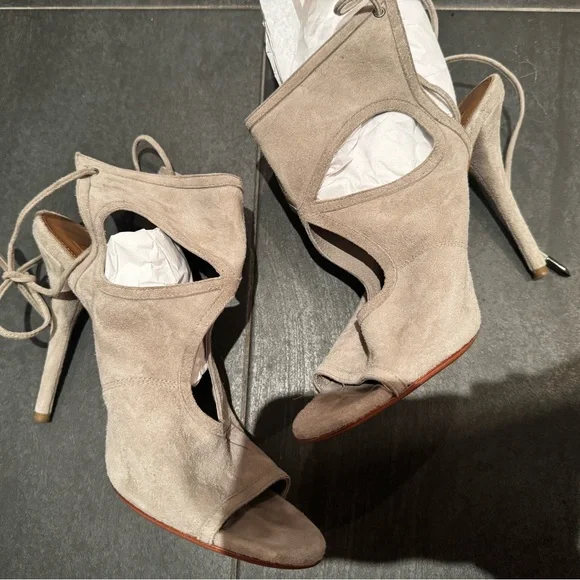 Aquazurra Sexy thing gray suede sandals size 38 - Picture 2 of 4